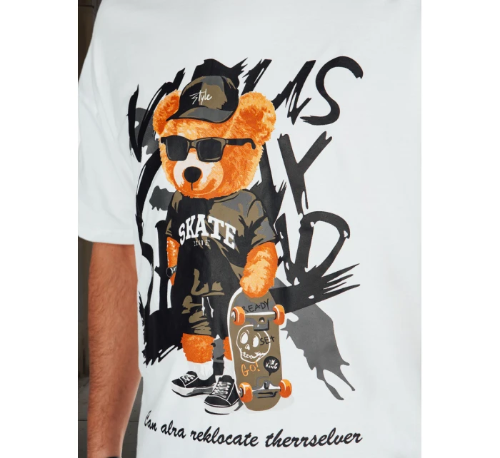 Pánské tričko s potiskem bílé Dstreet model 21988499 - FashionStreet