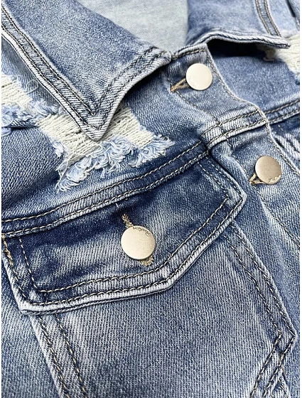 Světle modrá dámská džínová bunda s model 20185225 - GOURD JEANS