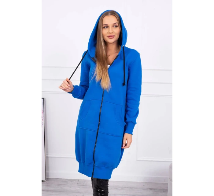 Chrpová dlhá mikina s kapucňou