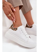 Sneakersy Damskie Na Platformie Big Star SS274247 Białe Panterka Sneakersy Damskie Na Platformie Big Star SS274247 Białe Panterka