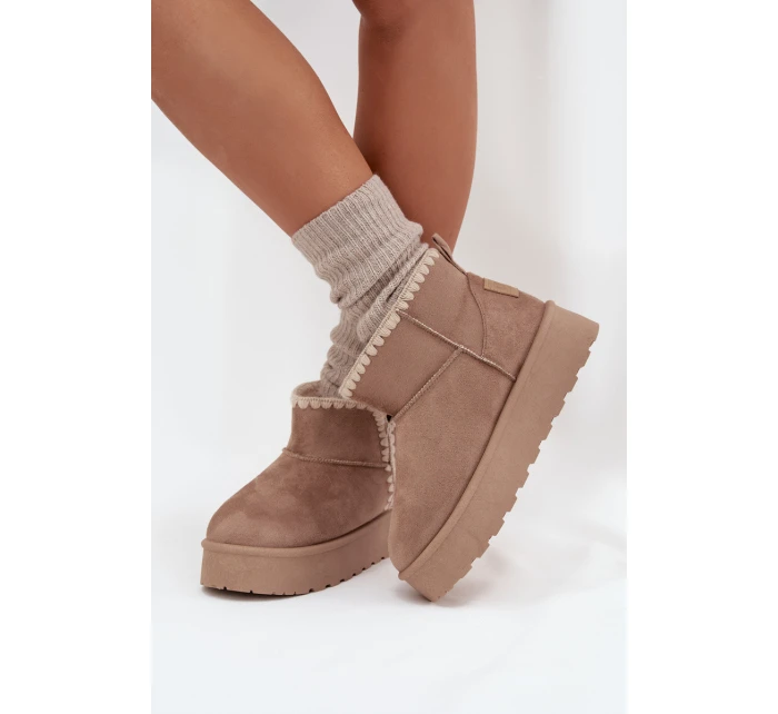 Dámské Sněhule Na Platformě S Big Star Béžové model 21705869 - Big Star Shoes Dámské Sněhule Na Platformě S Big Star Béžové model 21705869 - Big Star Shoes