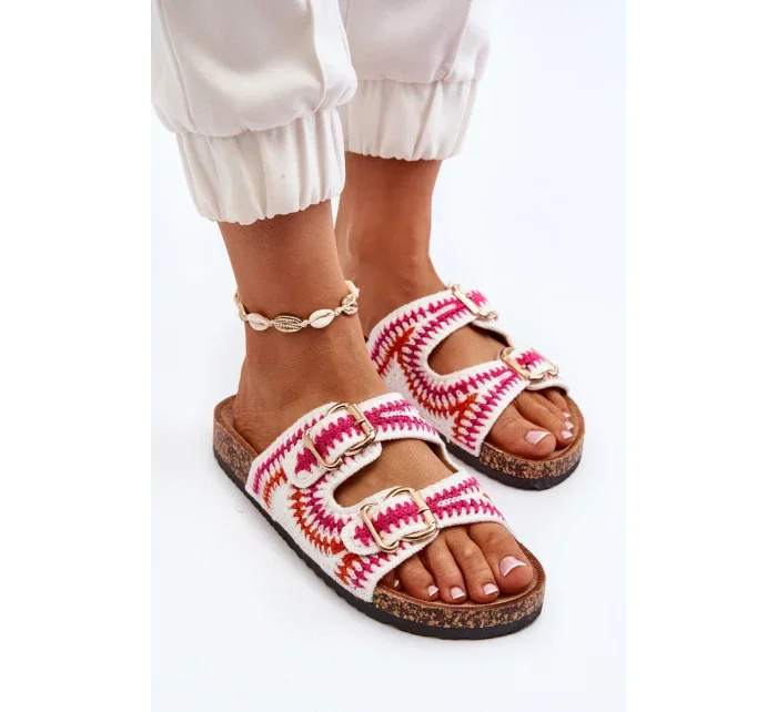 Dámské pantofle s korkovou podrážkou, bílá Fannea Dámské pantofle s korkovou podrážkou, bílá Fannea