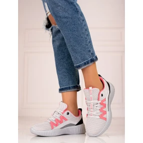 Komfortné tenisky šedo-strieborné dámske bez podpätku