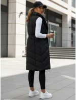 Dámská prošívaná dlouhá vesta bez kapuce černá Dstreet model 21979794 - FashionStreet