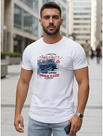 Pánske tričko VINTAGE CAR s potlačou FashionStreet white NX5082R