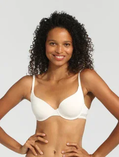 Dámska hladká vystužená podprsenka DIM INVISIFREE PADDED BRA - DIM - smotanová