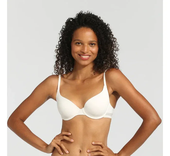 Dámska hladká vystužená podprsenka DIM INVISIFREE PADDED BRA - DIM - smotanová