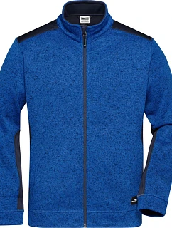 Daiber JN 862 Pánska pracovná bunda z pleteného fleecu – Strong 02.0862 royal melange/navy