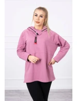 Tmavo ružová tunika na zips s kapucňou Oversize Tmavo ružová tunika na zips s kapucňou Oversize