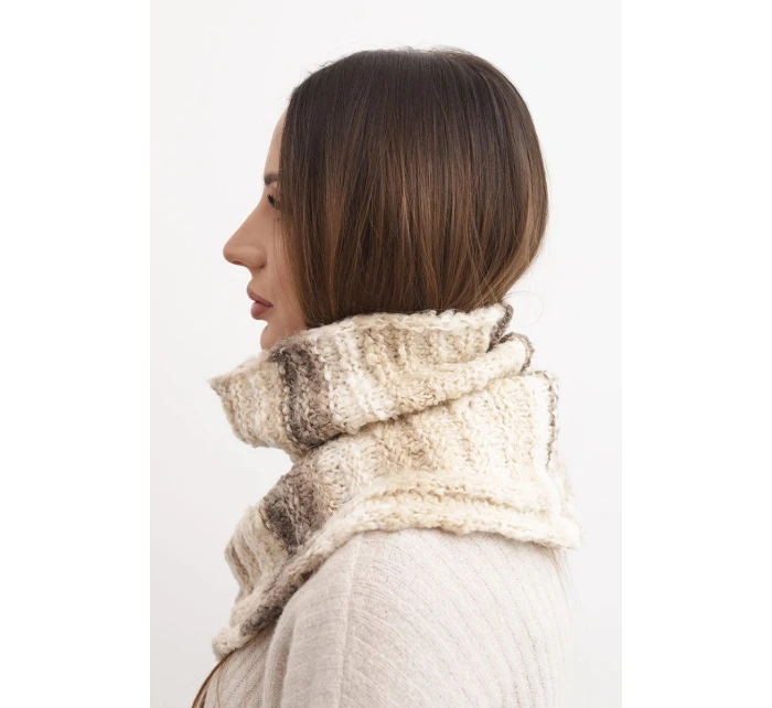Dámska pletená mäkká šatka golfová zimná KN21 béžová Dámska pletená mäkká šatka golfová zimná KN21 béžová