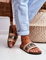 Klapki Na Korku Z Cyrkoniami Beżowe Be Nice