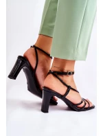 Klasyczne Lakierowane Sandały Na Obcasie Czarne Milani Klasyczne Lakierowane Sandały Na Obcasie Czarne Milani