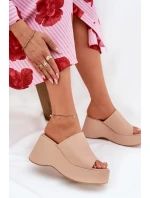dámské sandály na platformě a klínu béžové model 21688536 - Boto dámské sandály na platformě a klínu béžové model 21688536 - Boto