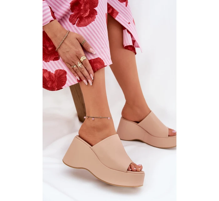 dámské sandály na platformě a klínu béžové model 21688536 - Boto dámské sandály na platformě a klínu béžové model 21688536 - Boto