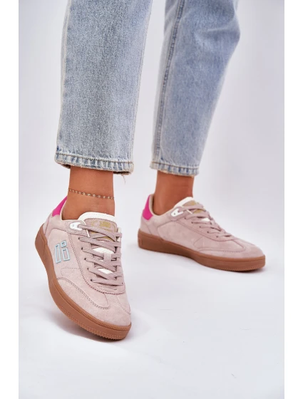 Semišové Sportovní Boty Sneakers Dámské model 21690063 Špinavě Růžové - D.Franklin