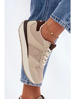 Dámské tenisky na platformě Big Star TT274275 Béžové Dámské tenisky na platformě Big Star TT274275 Béžové