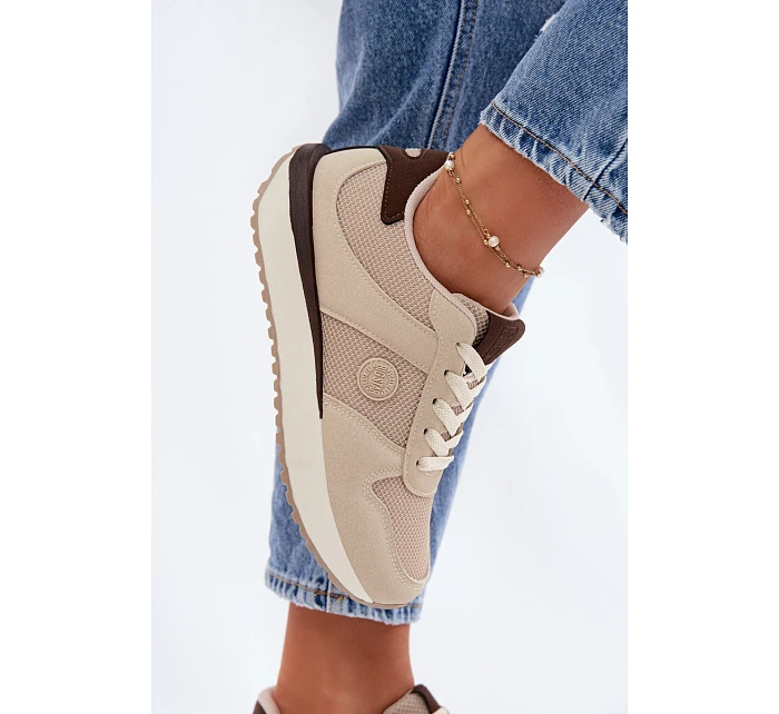 Dámské tenisky na platformě Big Star TT274275 Béžové Dámské tenisky na platformě Big Star TT274275 Béžové