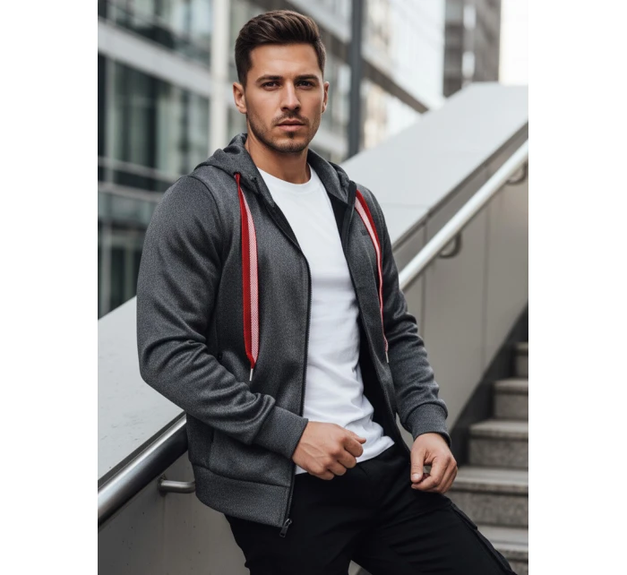 Pánská mikina s kapucí tmavě šedá Dstreet model 21982575 - FashionStreet