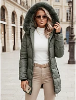 Dámska zimná prešívaná bunda s kapucňou, zelená, FashionStreet TY5739