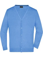 JN 661 Pánský pletený cardigan s výstřihem do V blue model 22488081 - Daiber JN 661 Pánský pletený cardigan s výstřihem do V blue model 22488081 - Daiber