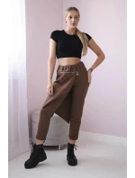 Punto Milano Zimní kalhoty s ozdobným zipem hnědý Punto Milano Zimní kalhoty s ozdobným zipem hnědý