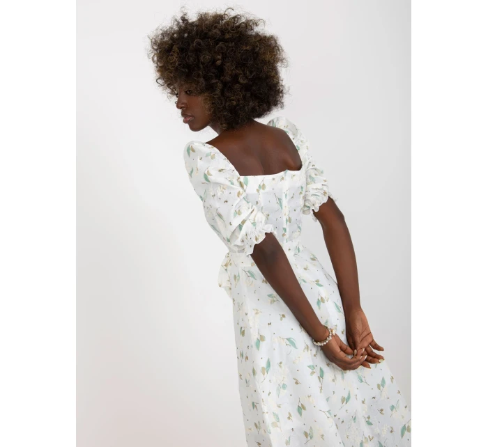 Dámské šaty LK SK model 17547236 bílé a zelené - FPrice Dámské šaty LK SK model 17547236 bílé a zelené - FPrice