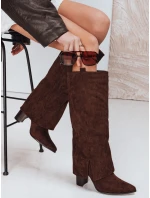 Dámské semišové kovbojské boty hnědé Dstreet model 21995212 - FashionStreet