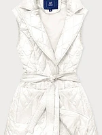 Dámska vesta v ecru farbe s golierom (JIN221)