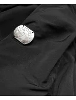 Čierno-karamelová obojstranná dámska zimná bunda (m-21508)