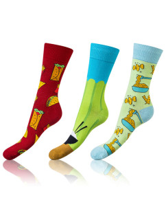 Zábavné crazy ponožky 3 páry CRAZY SOCKS 3x - BELLINDA - tmavo hnedá