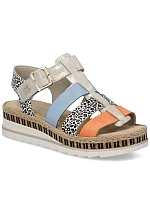 Dámske kožené sandále na platforme Rieker V7904-90