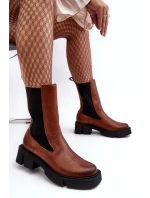 Damskie Botki Sztyblety Laura Messi 2693/229 Brązowe