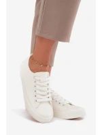 Dámske zateplené nízke tenisky Big Star - biele Dámske zateplené nízke tenisky Big Star - biele