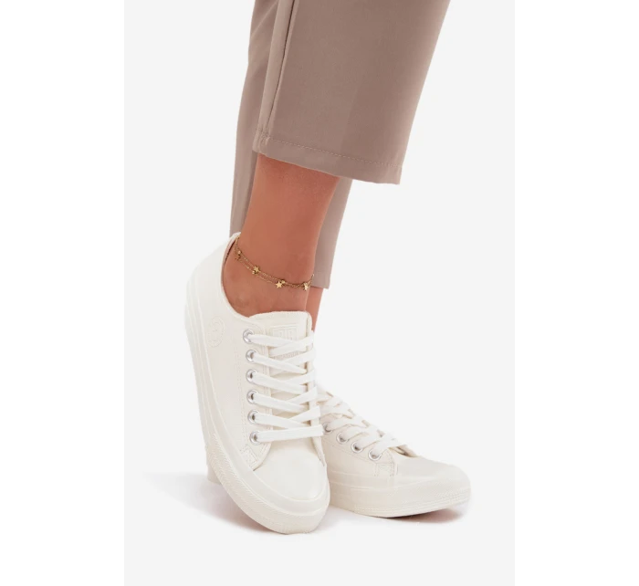 Dámske zateplené nízke tenisky Big Star - biele Dámske zateplené nízke tenisky Big Star - biele