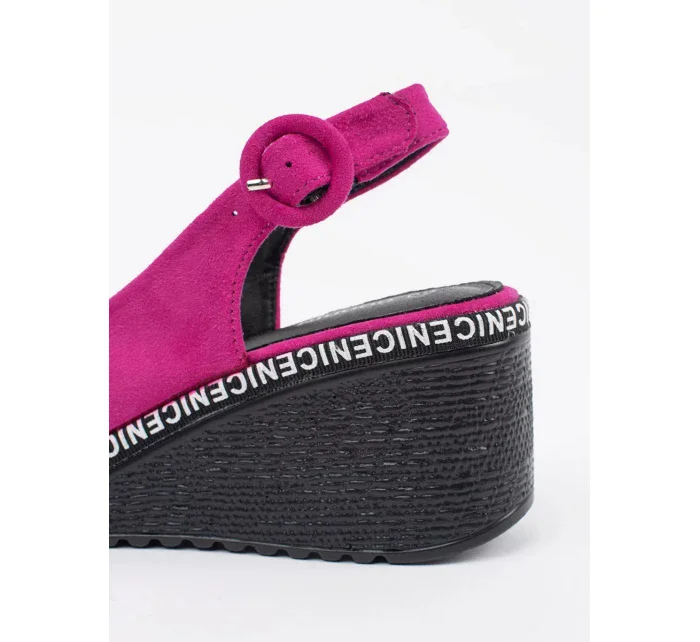 Dámske sandále na podpätku FL1628 Fuchsia - GOODIN