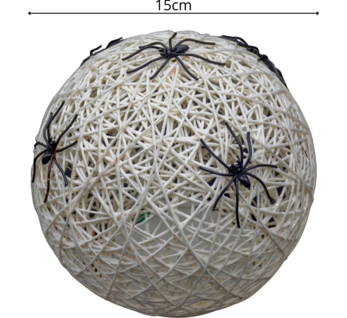 DEKORATÍVNA GUĽOVÁ LED PAVÚK LAMPA 15CM HALLOWEEN BIELA DEKORATÍVNA GUĽOVÁ LED PAVÚK LAMPA 15CM HALLOWEEN BIELA