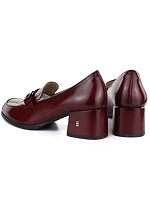 Dámské kožené polobotky na podpatku model 22097239 - VINCEZA