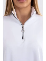 Mikina so zipsom a vreckami biela