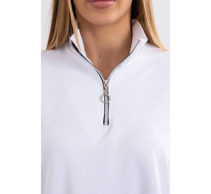 Mikina so zipsom a vreckami biela