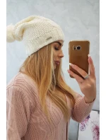 Fleecová čiapka Carolina K243 ecru