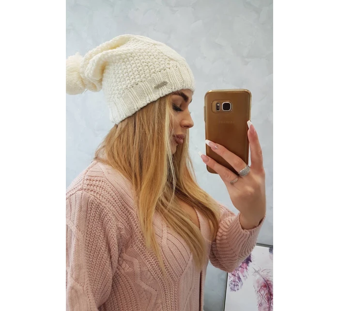 Fleecová čiapka Carolina K243 ecru