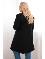 Dámský kabát Plus Size model 21959214 s límcem černý - K-Fashion