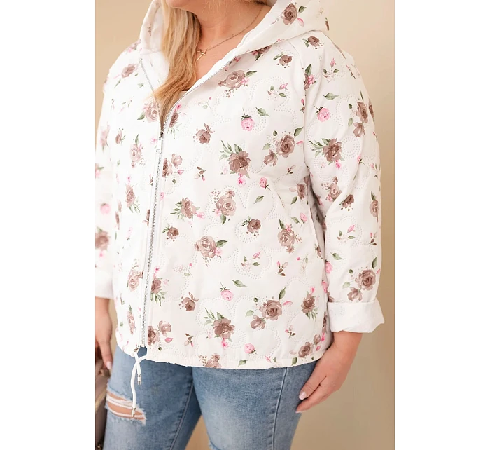 Plus veľkosť dámske jarné bundy s malým kvetinovým vzorom Fango