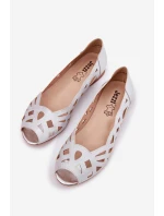 Ażurowe Baleriny Z Odkrytymi Palcami Srebrne Calgis