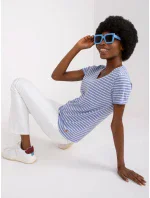 Tričko D16054M02431A bielej a modrej Tričko D16054M02431A bielej a modrej