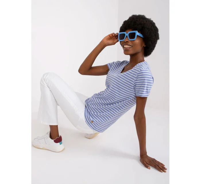 Tričko D16054M02431A bielej a modrej Tričko D16054M02431A bielej a modrej