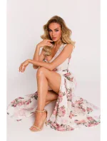 M781 Šifonové maxi šaty s rozparkom na nohách - model 2