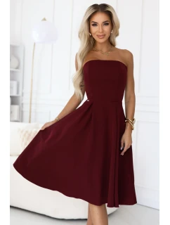 rozšířené midi šaty pro  vínové model 21735047 - numoco