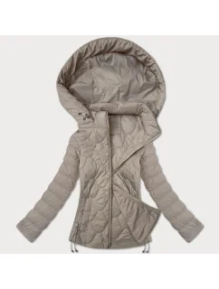 Krátká béžová dámská prošívaná bunda model 21013138 - J.STYLE