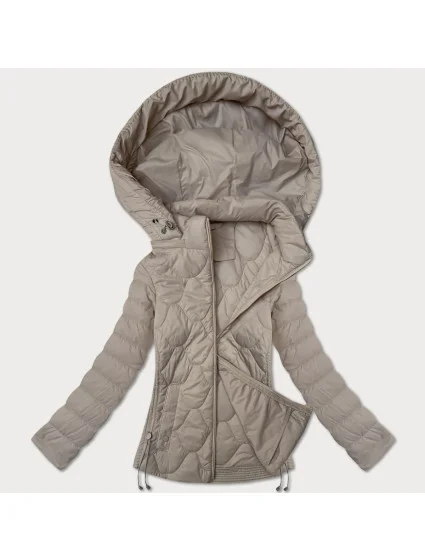 Krátká béžová dámská prošívaná bunda model 21013138 - J.STYLE